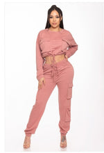 Load image into Gallery viewer, Oh It's Her Cargo Drawstring Pants set