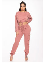 Load image into Gallery viewer, Oh It's Her Cargo Drawstring Pants set