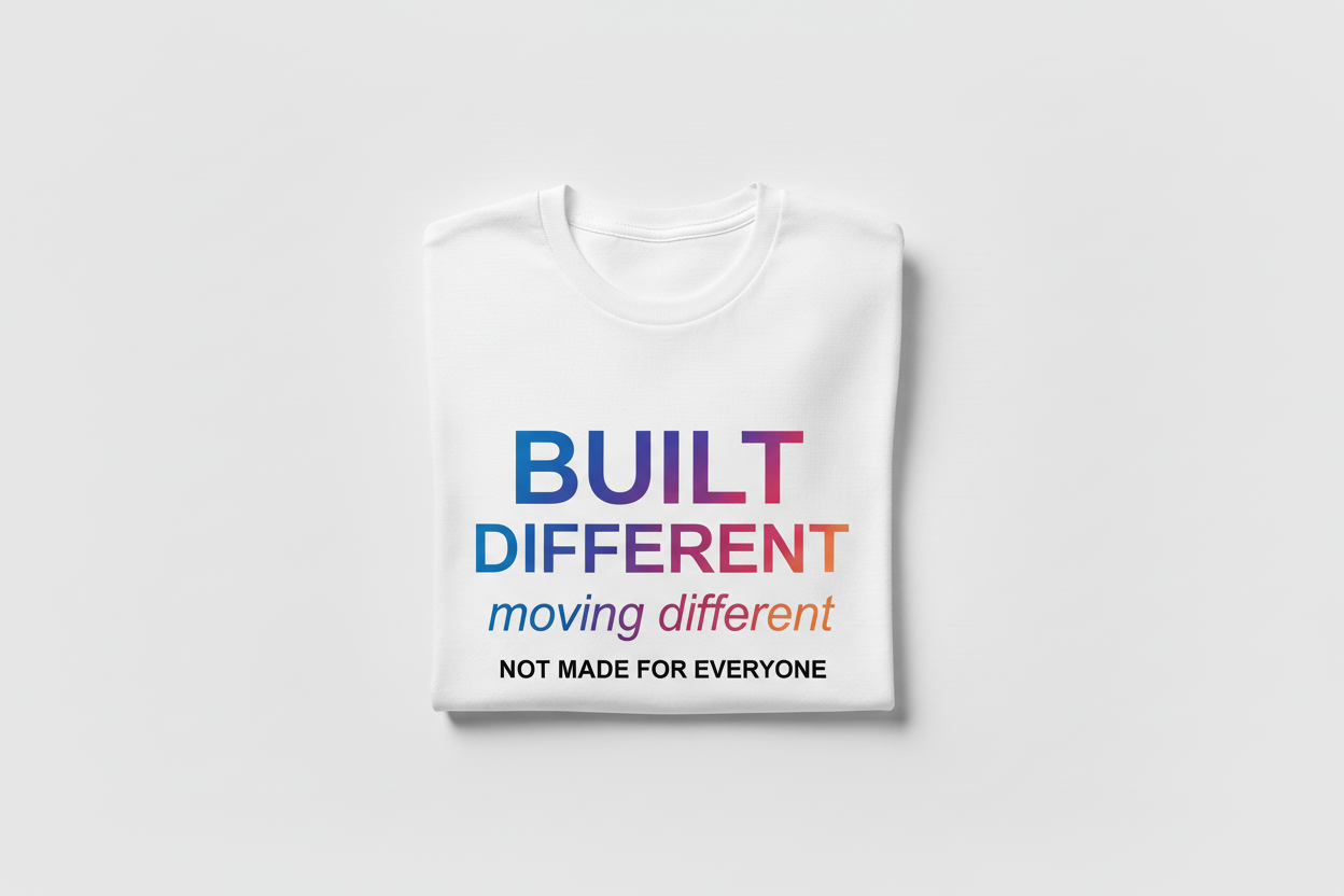 Built Different Moving Different T- Shirt