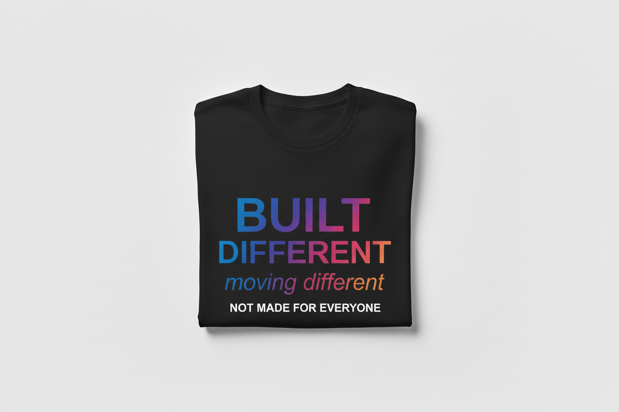 Built Different Moving Different T- Shirt
