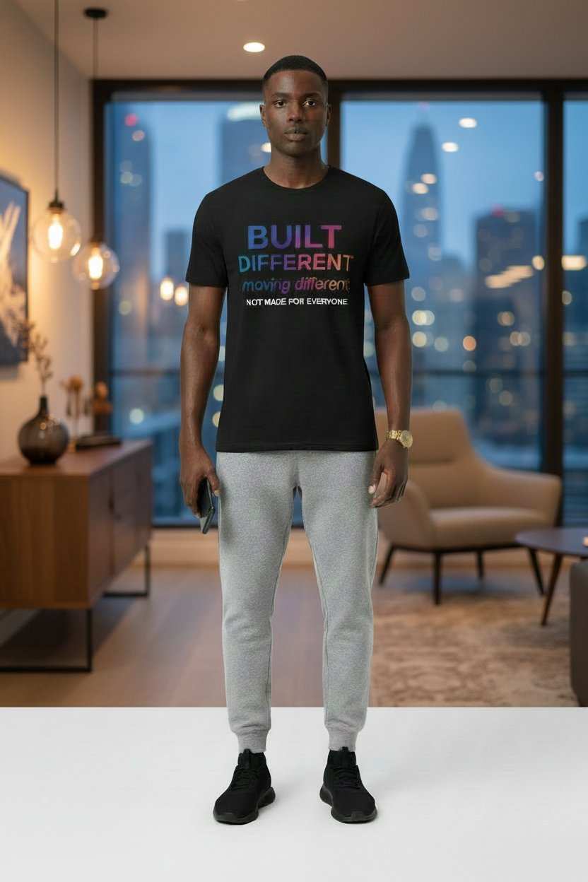 Built Different Moving Different T- Shirt