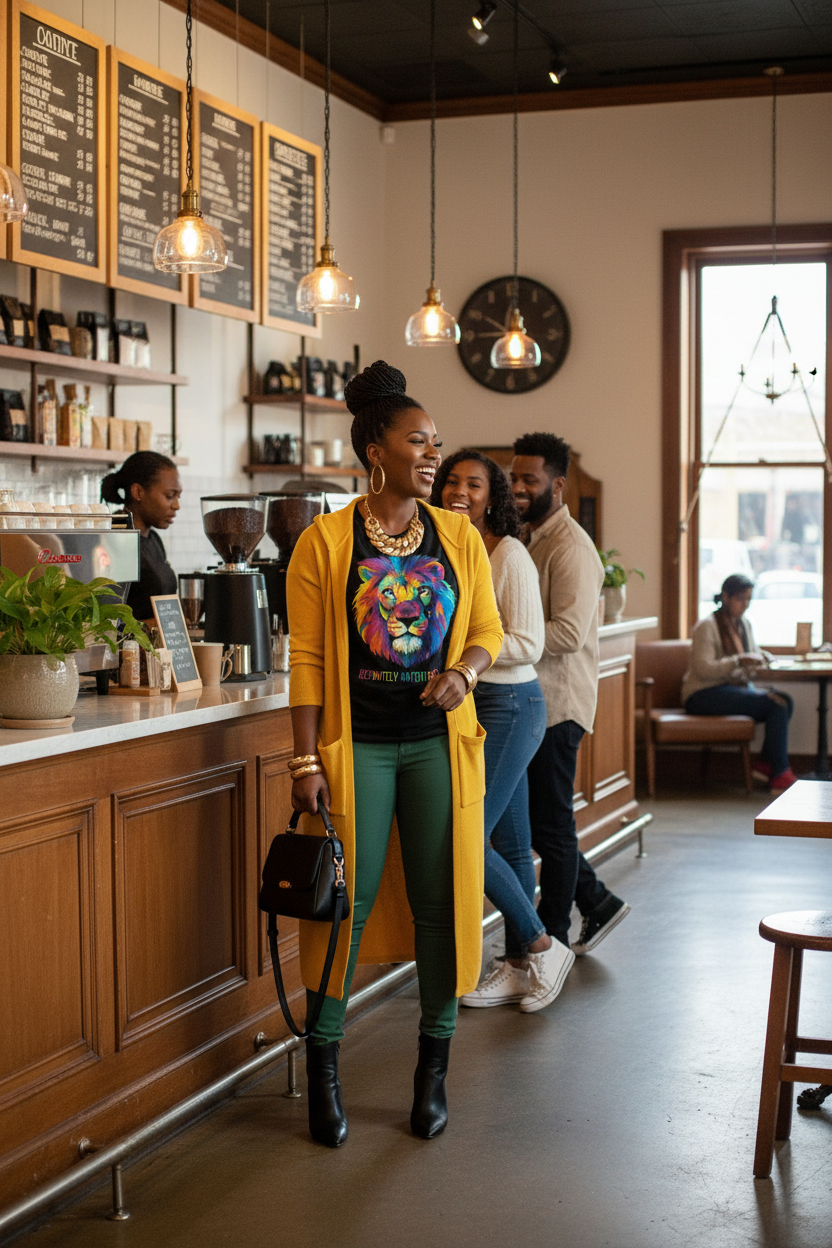Bold Color Lion Definitely Match Energy T-Shirt