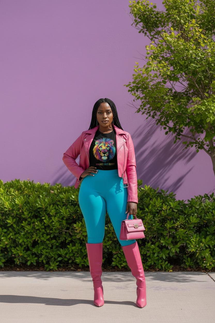 Bold Color Lion Definitely Match Energy T-Shirt