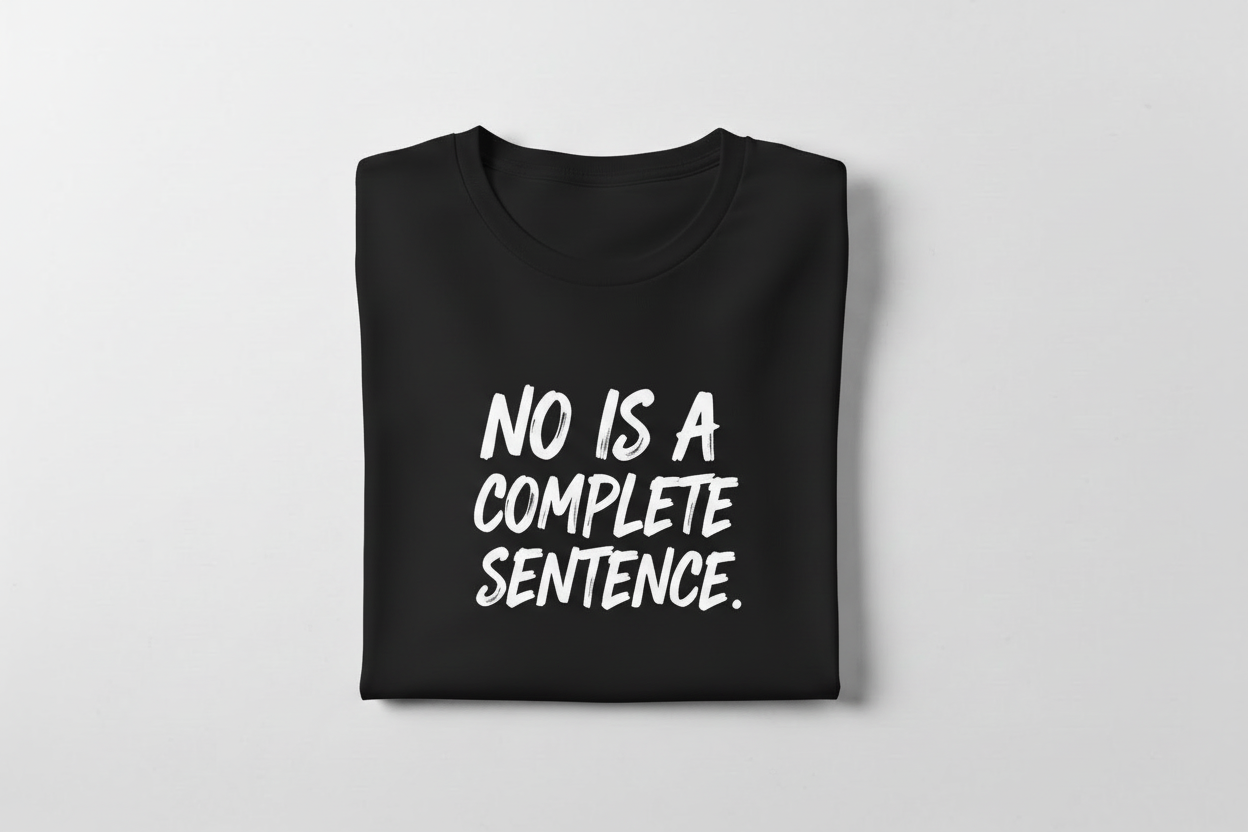 NO IS A COMPLETE SENTENCE T SHIRT