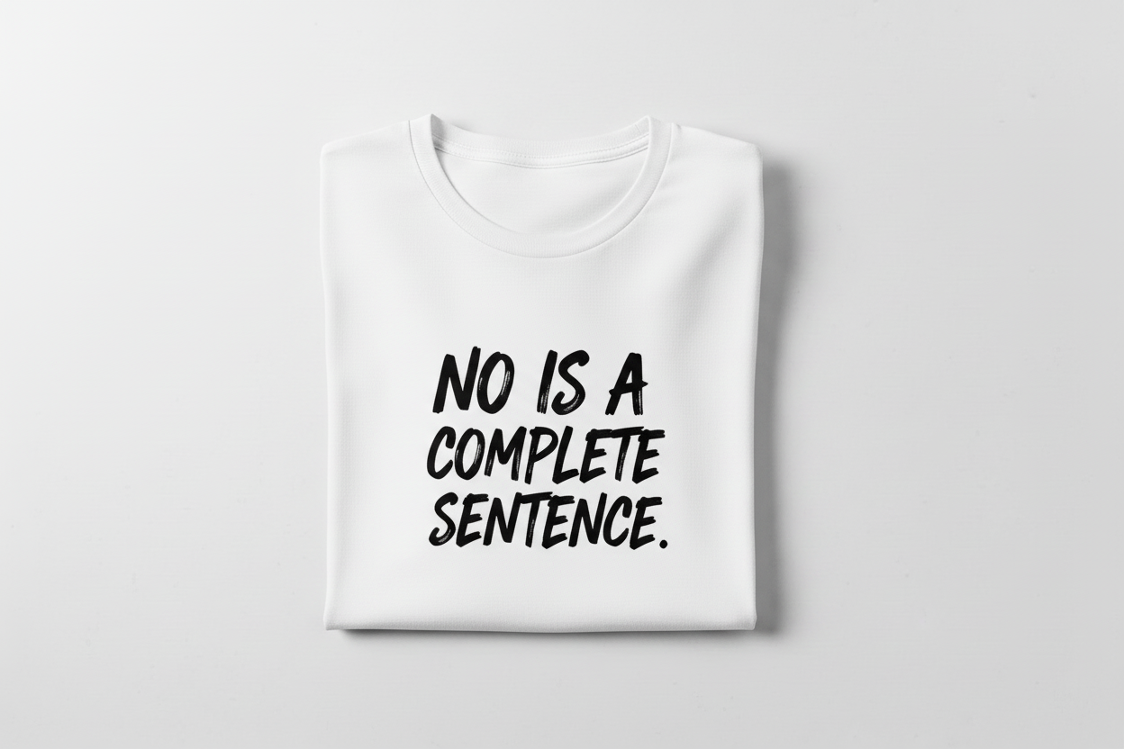 NO IS A COMPLETE SENTENCE T SHIRT