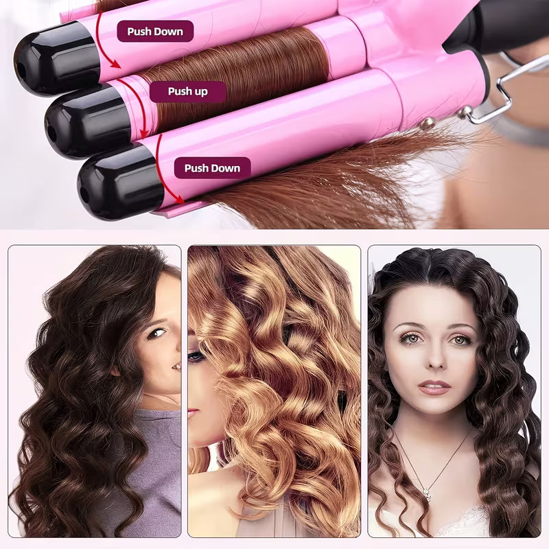 Triple-barrel Crimping iron