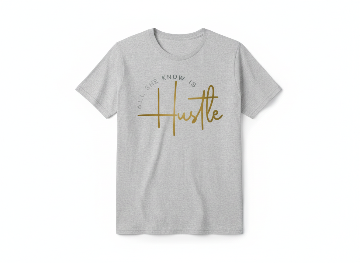All She Knows Is HUSTLE T- Shirt