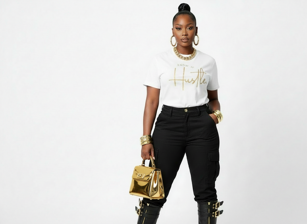 All She Knows Is HUSTLE T- Shirt