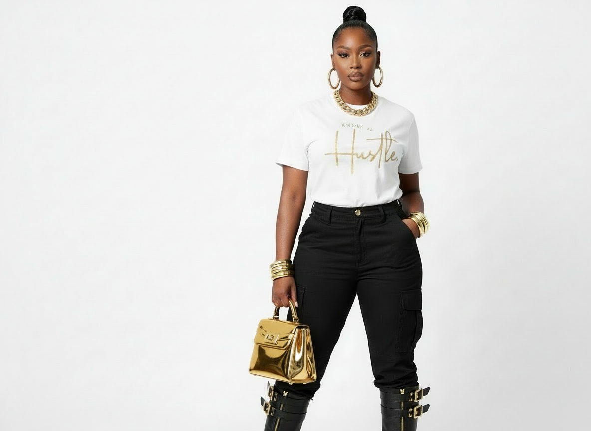 All She Knows Is HUSTLE T- Shirt