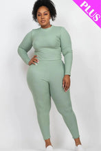 Load image into Gallery viewer, 6 COLORS | Plus Ribbed Mock Neck Long Sleeve Top &amp; Leggings Set
