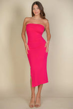 Load image into Gallery viewer, Solid Bodycon Split Hem Tube Dress
