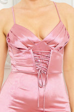 Load image into Gallery viewer, Satin Caged Waist Maxi Dress
