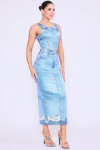 Load image into Gallery viewer, Denim Print Midi Dress
