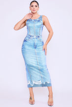 Load image into Gallery viewer, Denim Print Midi Dress
