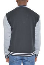 Load image into Gallery viewer, Mens Fleece Snap Button Varsity Jacket
