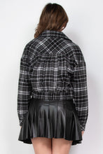 Load image into Gallery viewer, Plaid Button-down Crop Jacket
