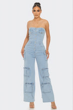 Load image into Gallery viewer, Stretch Denim Jumpsuit
