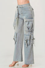 Load image into Gallery viewer, Cute N Denim Belted Denim Cargo Jean
