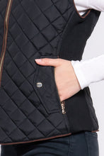 Load image into Gallery viewer, Suede Piping Quilted Padding Vest
