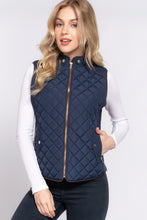 Load image into Gallery viewer, Suede Piping Quilted Padding Vest
