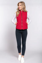 Load image into Gallery viewer, Suede Piping Quilted Padding Vest
