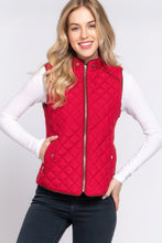 Load image into Gallery viewer, Suede Piping Quilted Padding Vest
