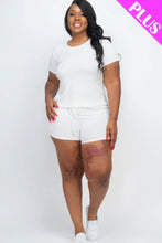 Load image into Gallery viewer, Plus Size | Ribbed Short Sleeve  Set
