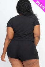 Load image into Gallery viewer, Plus Size | Ribbed Short Sleeve  Set
