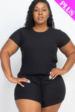 Load image into Gallery viewer, Plus Size | Ribbed Short Sleeve  Set
