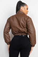 Load image into Gallery viewer, Snap Button Padded Crop Jacket
