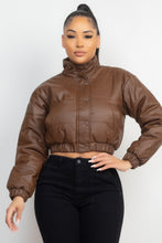 Load image into Gallery viewer, Snap Button Padded Crop Jacket
