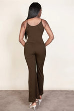 Load image into Gallery viewer, Ribbed sleeveless wide leg jumpsuit
