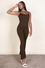 Load image into Gallery viewer, Ribbed sleeveless wide leg jumpsuit
