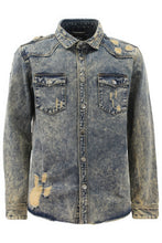 Load image into Gallery viewer, Men&#39;s Ripped Denim Overshirt
