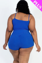 Load image into Gallery viewer, Plus Size Ribbed Cami Crop Top &amp; Ruched Shorts Set
