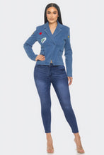 Load image into Gallery viewer, Patch It Up Denim Blazer Jacket
