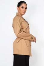 Load image into Gallery viewer, Double-breasted Notch Belted Coat
