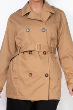 Load image into Gallery viewer, Double-breasted Notch Belted Coat
