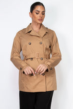 Load image into Gallery viewer, Double-breasted Notch Belted Coat
