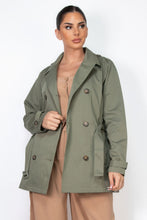 Load image into Gallery viewer, Double-breasted Notch Belted Coat
