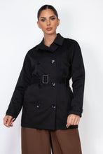 Load image into Gallery viewer, Double-breasted Notch Belted Coat
