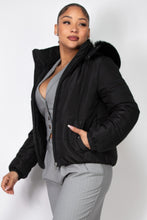 Load image into Gallery viewer, Insulated Zip-up Faux Fur Hooded Jacket
