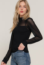 Load image into Gallery viewer, Long Slv Mesh Panel Detail Sweater Top
