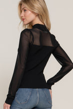 Load image into Gallery viewer, Long Slv Mesh Panel Detail Sweater Top
