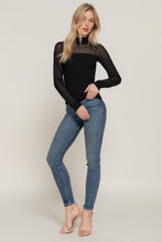 Load image into Gallery viewer, Long Slv Mesh Panel Detail Sweater Top
