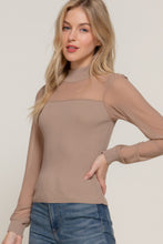 Load image into Gallery viewer, Long Slv Mesh Panel Detail Sweater Top
