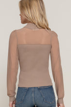 Load image into Gallery viewer, Long Slv Mesh Panel Detail Sweater Top
