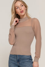 Load image into Gallery viewer, Long Slv Mesh Panel Detail Sweater Top
