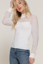 Load image into Gallery viewer, Long Slv Mesh Panel Detail Sweater Top
