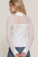 Load image into Gallery viewer, Long Slv Mesh Panel Detail Sweater Top
